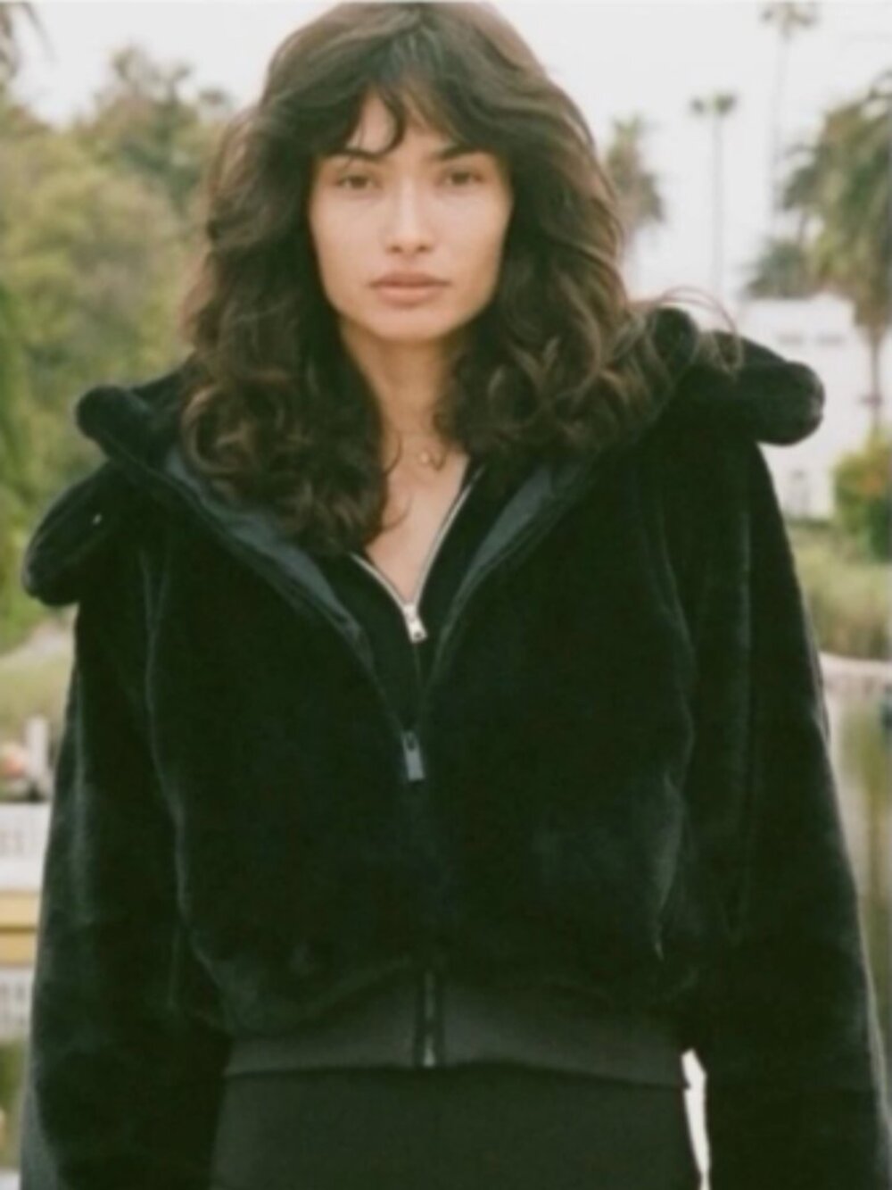Alo Yoga Faux Fur Foxy Jacket Black Detachable Hood S NWT